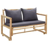 Tuinbank met kussens 115 cm bamboe - thumbnail