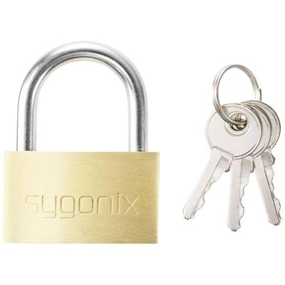Sygonix SY-5045284 Hangslot 39.8 mm Deels gelijksluitend Goud-geel Sleutelslot