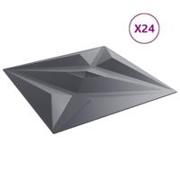 VidaXL 24 st wandpanelen ster 6 m² 50x50 cm xps grijs - thumbnail