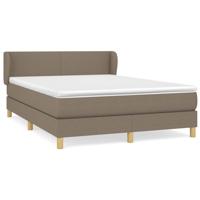 Boxspring met matras stof taupe 140x190 cm - thumbnail