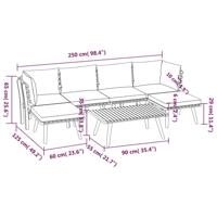 7-delige Loungeset met kussens massief acaciahout - thumbnail