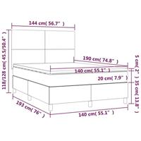 Boxspring met matras kunstleer wit 140x190 cm - thumbnail