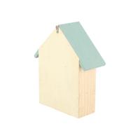 Esschert Design houten insectenhotel 10x24x29 cm naturel/mintgroen - thumbnail