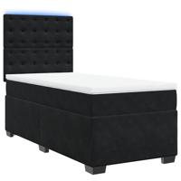 Boxspring met matras fluweel zwart 180x200 cm - thumbnail