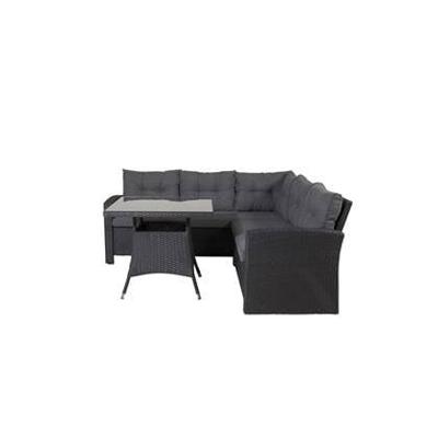 Nohr Loungeset 'Katlyn' Met hoekbank en tafel, kleur Zwart