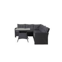 Nohr Loungeset 'Katlyn' Met hoekbank en tafel, kleur Zwart - thumbnail