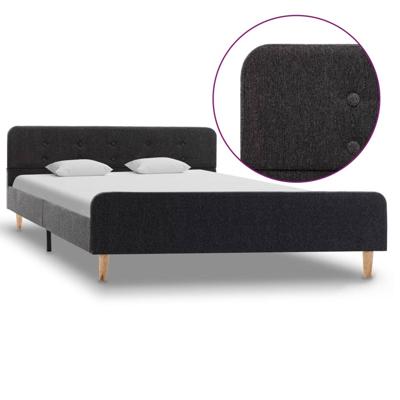 Bedframe jute donkergrijs 140x200 cm