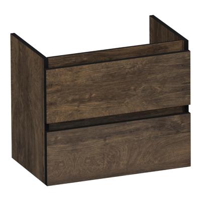 Brauer Joy Edge - Onderkast Ondiep - 60 cm - met 2 Softclose Lades Greeploos en 1 Sifon Uitsparing - Grove