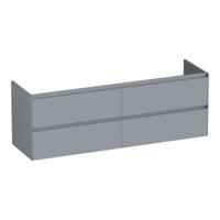 Brauer Inspire - Onderkast - 160 cm - met 4 Softclose Lades Greeploos en 2 Sifon Uitsparingen - Mat Grijs - thumbnail