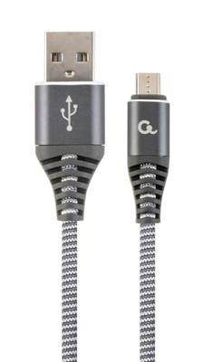 Gembird CC-USB2B-AMMBM-1M-WB2 USB-kabel USB 2.0, Micro-USB B, USB A, grijs/wit