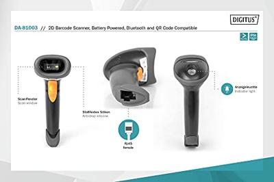 Digitus Barcode-Scanner 2D-barcodescanner Kabel 1D, 2D LED Zwart Handmatig incl. standaard USB-A, USB-C 2.0