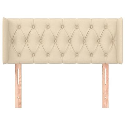 Hoofdbord met randen 103x16x78/88 cm stof crèmekleurig