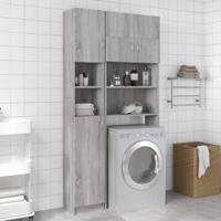 Badkamerkast 32x25,5x190 cm bewerkt hout grijs sonoma eiken - thumbnail