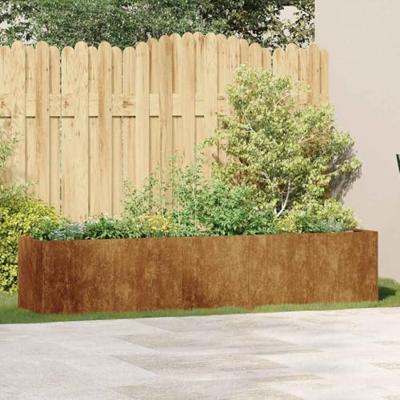 VidaXL Plantenbak roestig 200x40x40 cm weervast staal