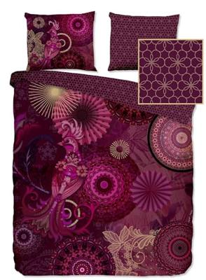 HIP Dekbedovertrek "mandala&apos;s en bloemen" - Bordeaux - (240x200/220 cm) - Katoen Satijn