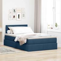 Opbergbed met matras met matras Blauw 120 x 200 cm Bewerkt hout - thumbnail