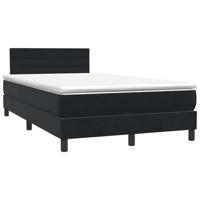 Boxspring met matras fluweel zwart 120x210 cm - thumbnail