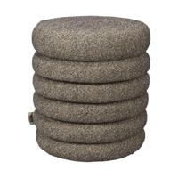 Dutchbone Fern poef Grijs - thumbnail