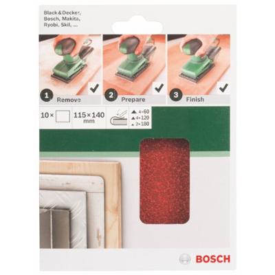Bosch Accessoires Schuurbladenset 115X140 mm, 3Xg60, 4Xg100, 3Xg | 10-delig - 2609256B18