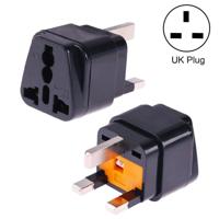Draagbare universele socket naar UK Plug Power Adapter reislader met fuse (zwart) - thumbnail
