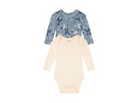 lupilu 2 baby rompers (Wit/blauw, 50/56) - thumbnail
