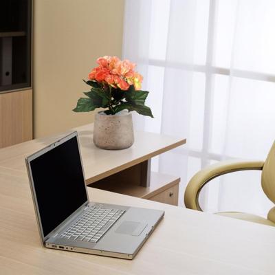 Begonia kunstplant in potje 20cm - zalm