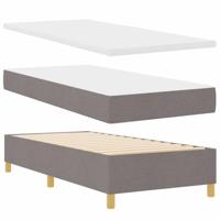 Boxspring bed met hoofdeinde Taupe 100 x 200 cm Stof - thumbnail