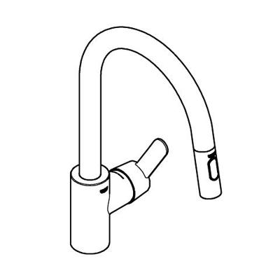 Grohe QuickFix Get keukenmengkraan met uittrekbare handdouche chroom