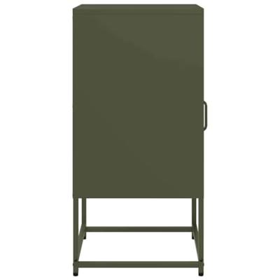 Nachtkastje 36x39x78 cm koudgewalst staal olijfgroen