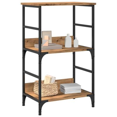 Boekenkast 50x33x82 cm bewerkt hout artisanaal eikenkleurig