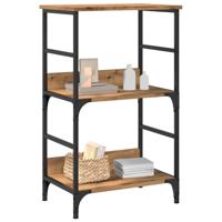 Boekenkast 50x33x82 cm bewerkt hout artisanaal eikenkleurig - thumbnail