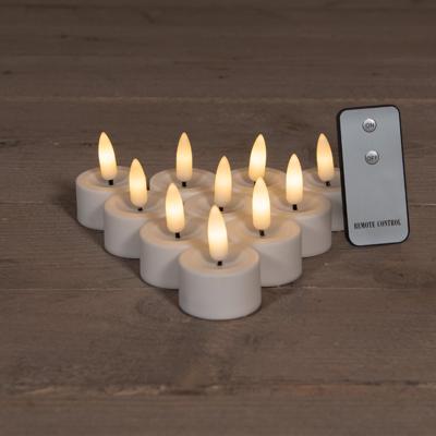 B.O.T. 10 Pcs Led Tealight 3D Wick Remote Cr2032 - Annas collection