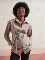 Tuniekblouse voor zwangerschap en borstvoeding van biologisch katoen* taupe - thumbnail