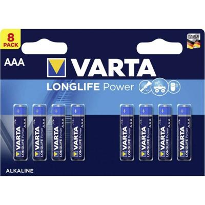 Varta batterij Longlife Power AAA, blister van 8 stuks