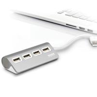 PORT Designs 900120 900120 USB-hub 4 poorten USB-A USB 2.0 480 MBit/s Grijs, Wit - thumbnail