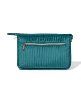 HEMA Toilettas 30x20cm velours rib groen - thumbnail