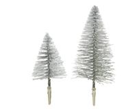 Kerstornament Kerstboom Clip Grijs 4st - thumbnail