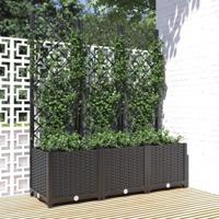 Plantenbak met trellis zwart 120x40x136 cm PP - thumbnail