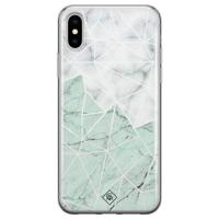 iPhone XS Max siliconen hoesje - Marmer mint mix - thumbnail
