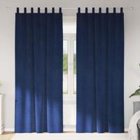 VidaXL Verduisterende gordijnen 2 pcs donkerblauw 140 x 245 cm fluweel - thumbnail