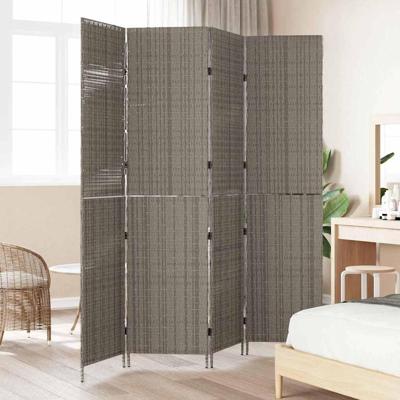 Kamerscherm Grijs 195 x 180 cm poly rattan