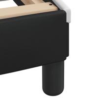 Bedframe met hoofdbord kunstleer zwart en wit 160x200 cm - thumbnail