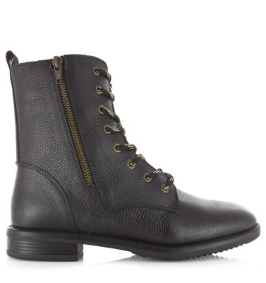 Shoecolate - Leren veterboot met rits Leer Dames