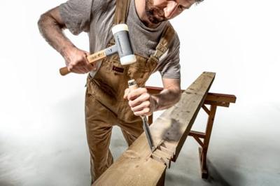 Halder Kunststofhamer | lengte 300 mm hoofd-d. 20 mm | hickory terugslagvrij | hard nylon wit | 1 stuk - 3366.020 3366.020