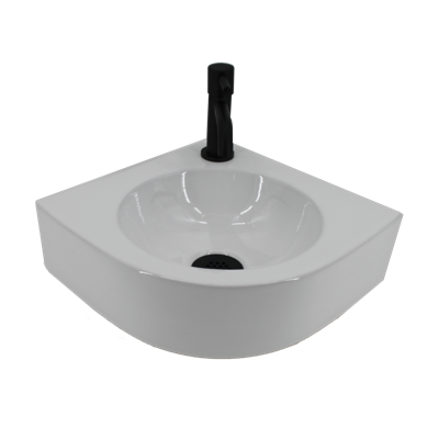 Fonteinset Boss & Wessing Lotte Keramiek Inclusief Eénhendelkraan En Sifon 30x30x10 cm Wit Boss & Wessing