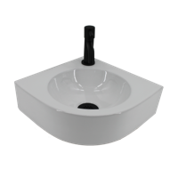 Fonteinset Boss & Wessing Lotte Keramiek Inclusief Eénhendelkraan En Sifon 30x30x10 cm Wit Boss & Wessing - thumbnail