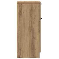 Dressoir 30x30x70 cm bewerkt hout artisanaal eikenkleur - thumbnail