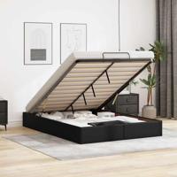 Bedframe zonder matras 140x190 cm kunstleer zwart - thumbnail