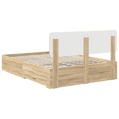 Bedframe met hoofdeinde Sonoma Eiken 140 x 190 cm Bewerkt hout