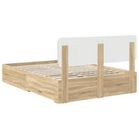 Bedframe met hoofdeinde Sonoma Eiken 140 x 200 cm Bewerkt hout - thumbnail